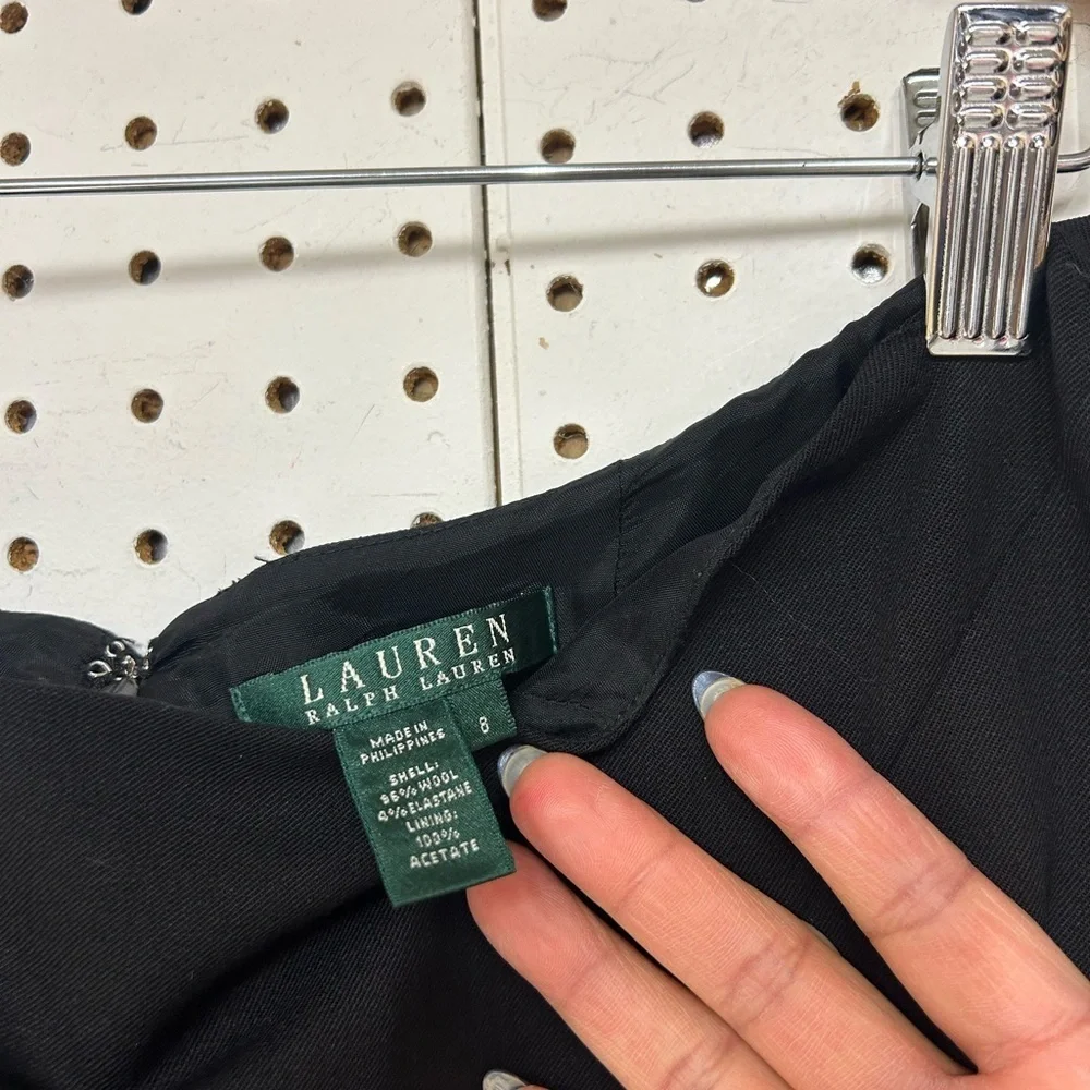Ralph Lauren Wool Classic Black Midi Skirt